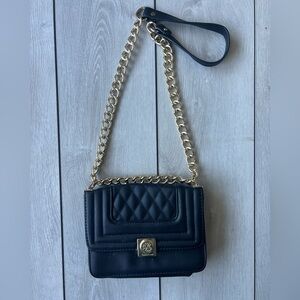 Christian LaCroix Black Quilted Handbag Gold Chain Shoulder strap